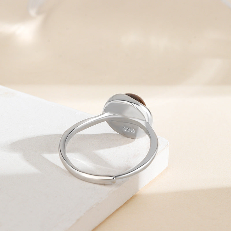 Bague Ajustable "Shakti" en Oeil de Tigre