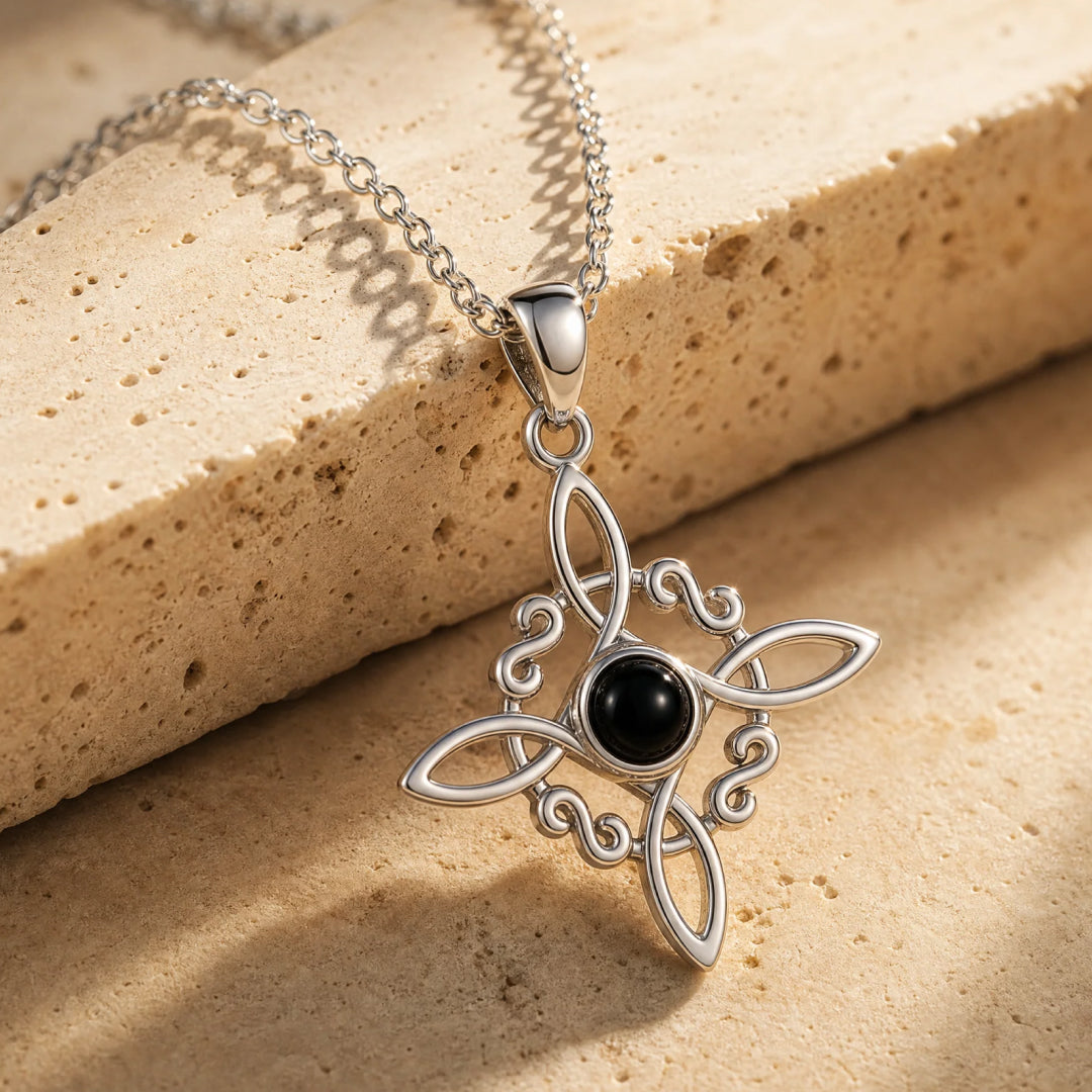 Pendentif "Protection Symbolique" en Obsidienne