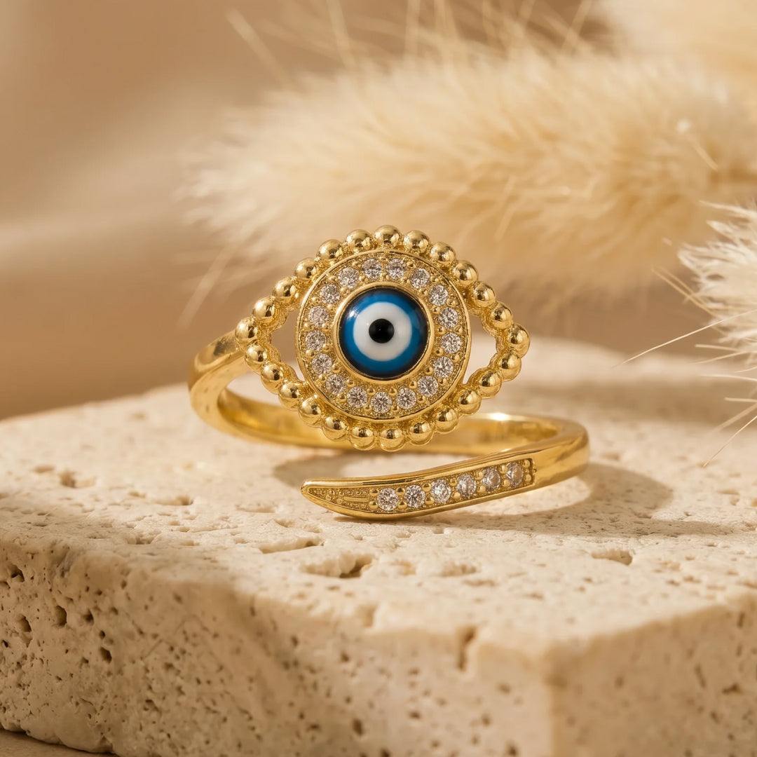Bague Ajustable Oeil Bleu Porte-Bonheur