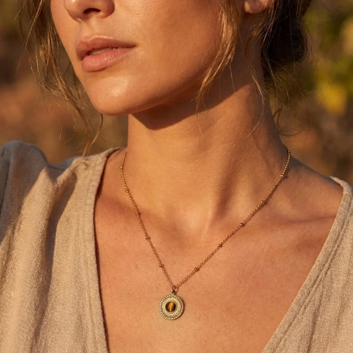 Pendentif "Force Intérieure" en Oeil de Tigre
