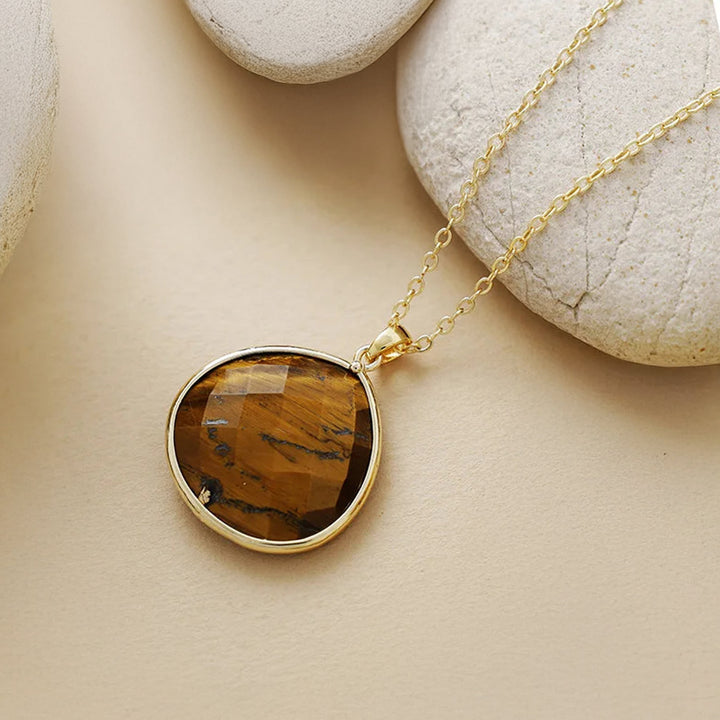 Pendentif "Goutte de Lumière" en Oeil de Tigre