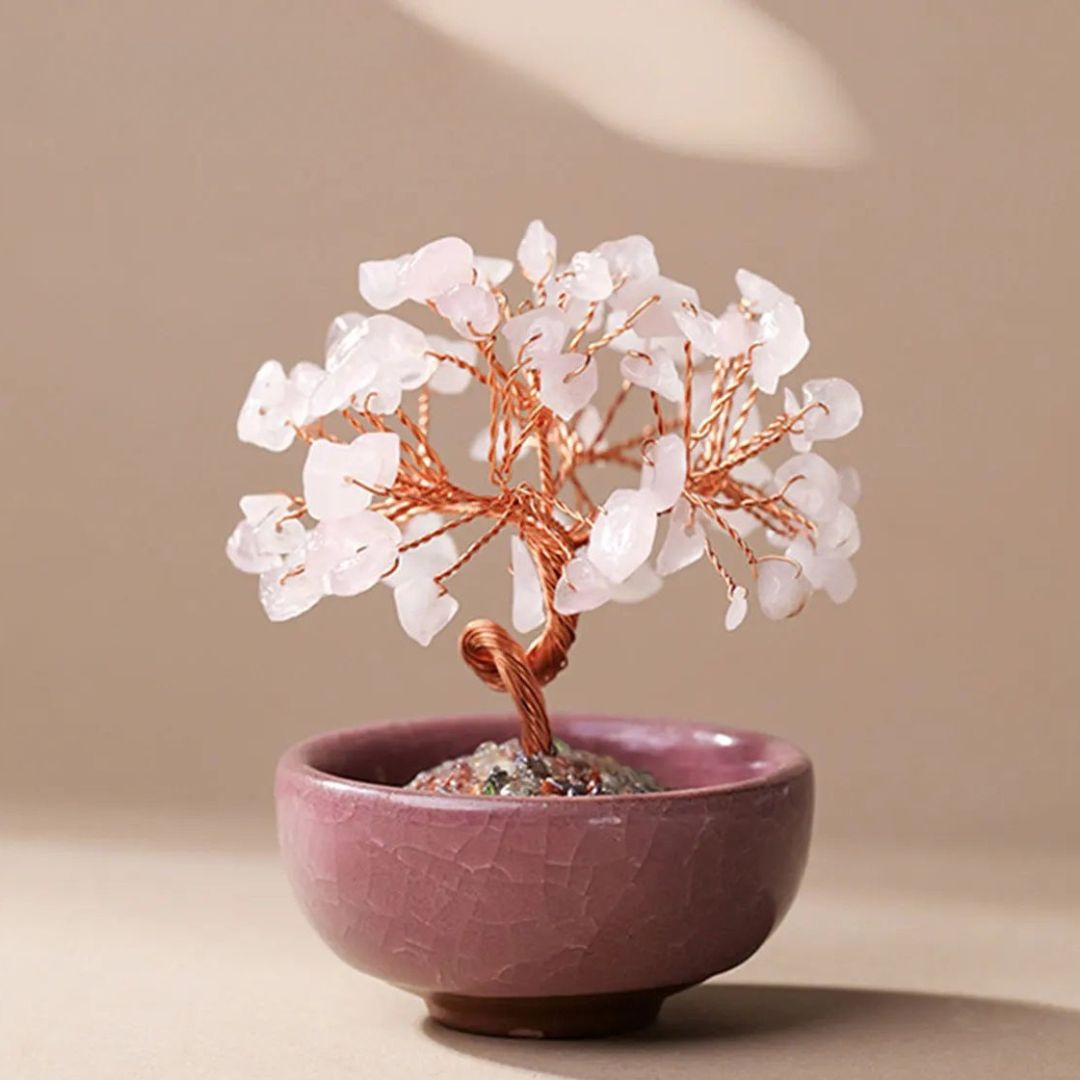 Arbre Décoratif Feng Shui en Éclats de Pierres Naturelles