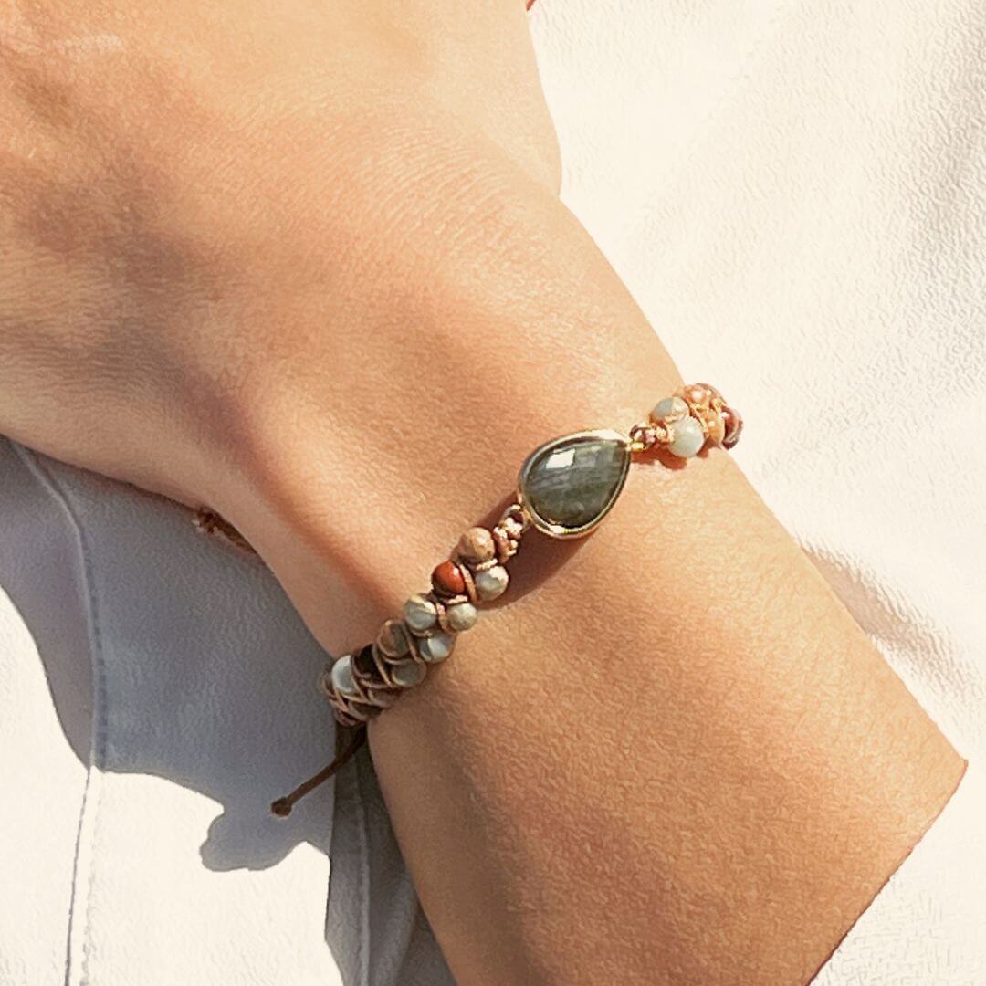 Bracelet Tressé "Audace" en Jaspe & Labradorite