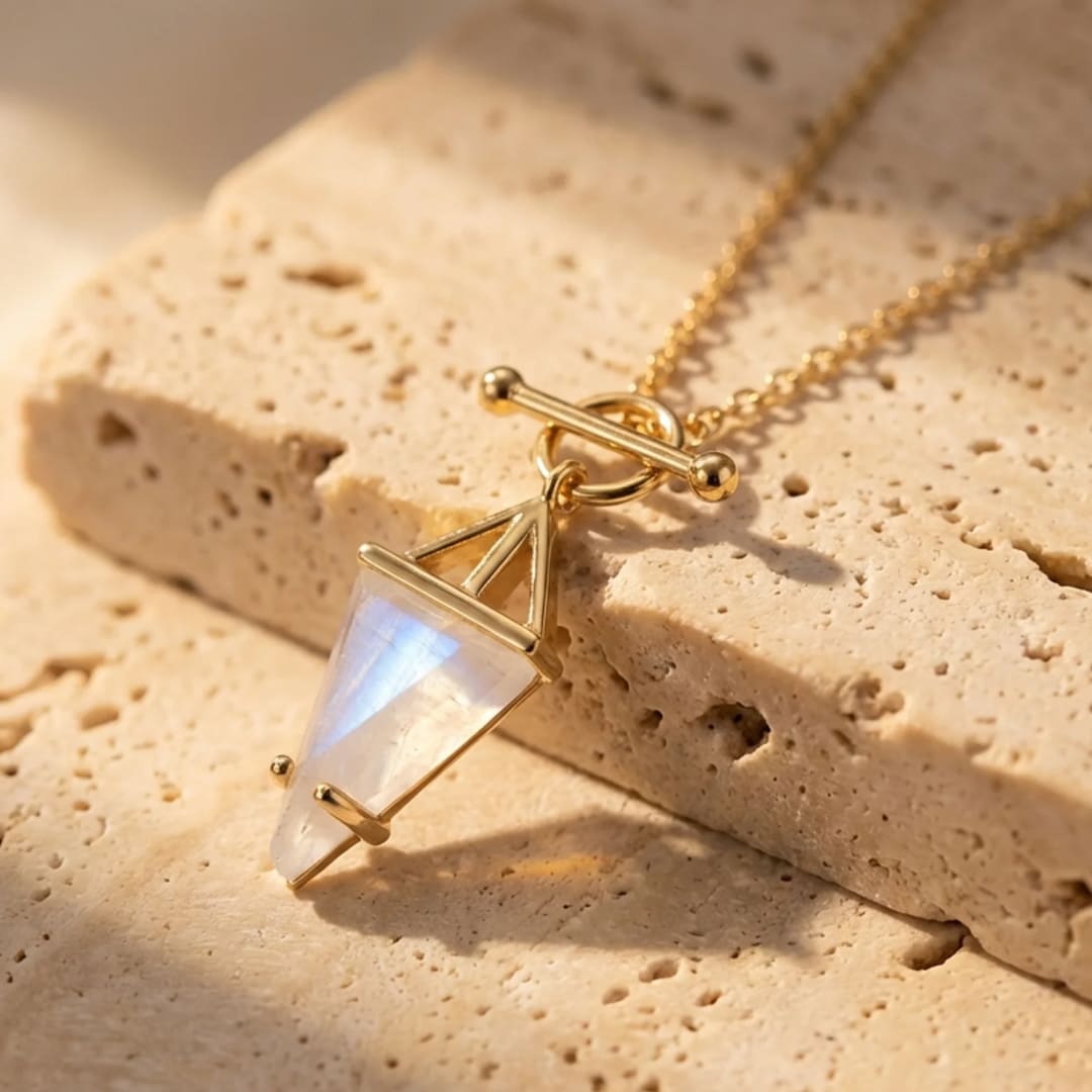 Pendentif "Pointe de Lune" en Pierre de Lune
