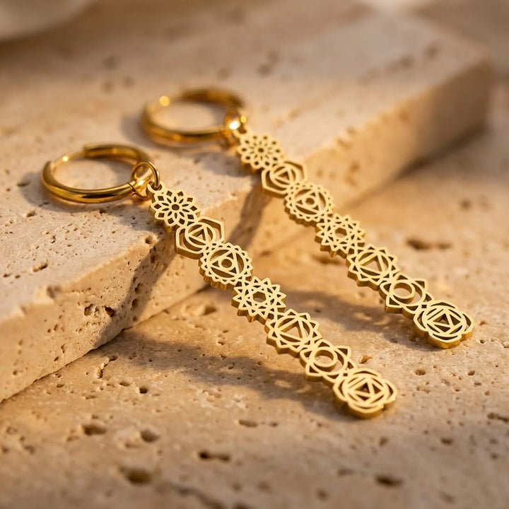 Boucles d'Oreilles Symboles des 7 Chakras