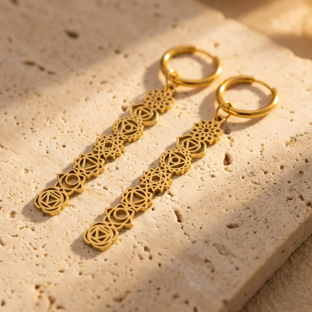 Boucles d'Oreilles Symboles des 7 Chakras