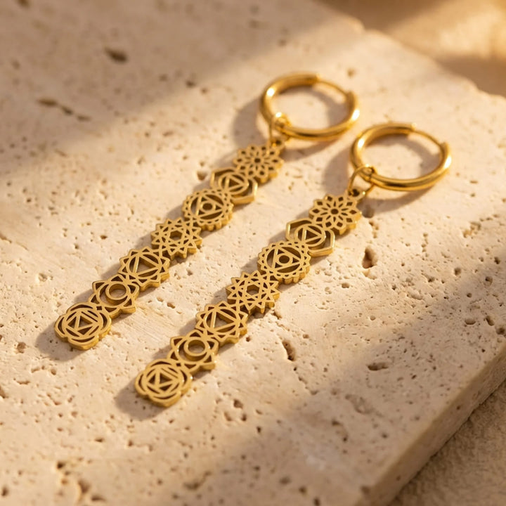Boucles d'Oreilles Symboles des 7 Chakras