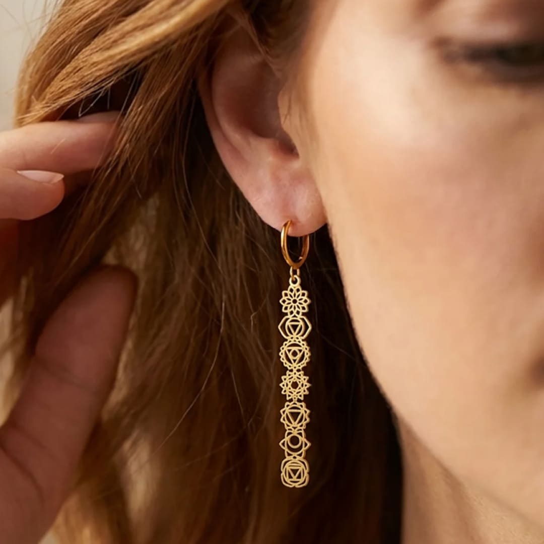 Boucles d'Oreilles Symboles des 7 Chakras