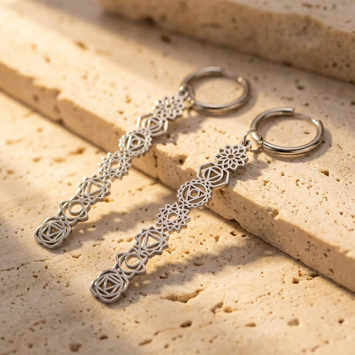 Boucles d'Oreilles Symboles des 7 Chakras