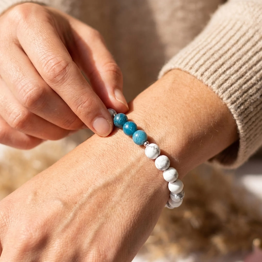 Bracelet "Motivation" en Apatite & Howlite