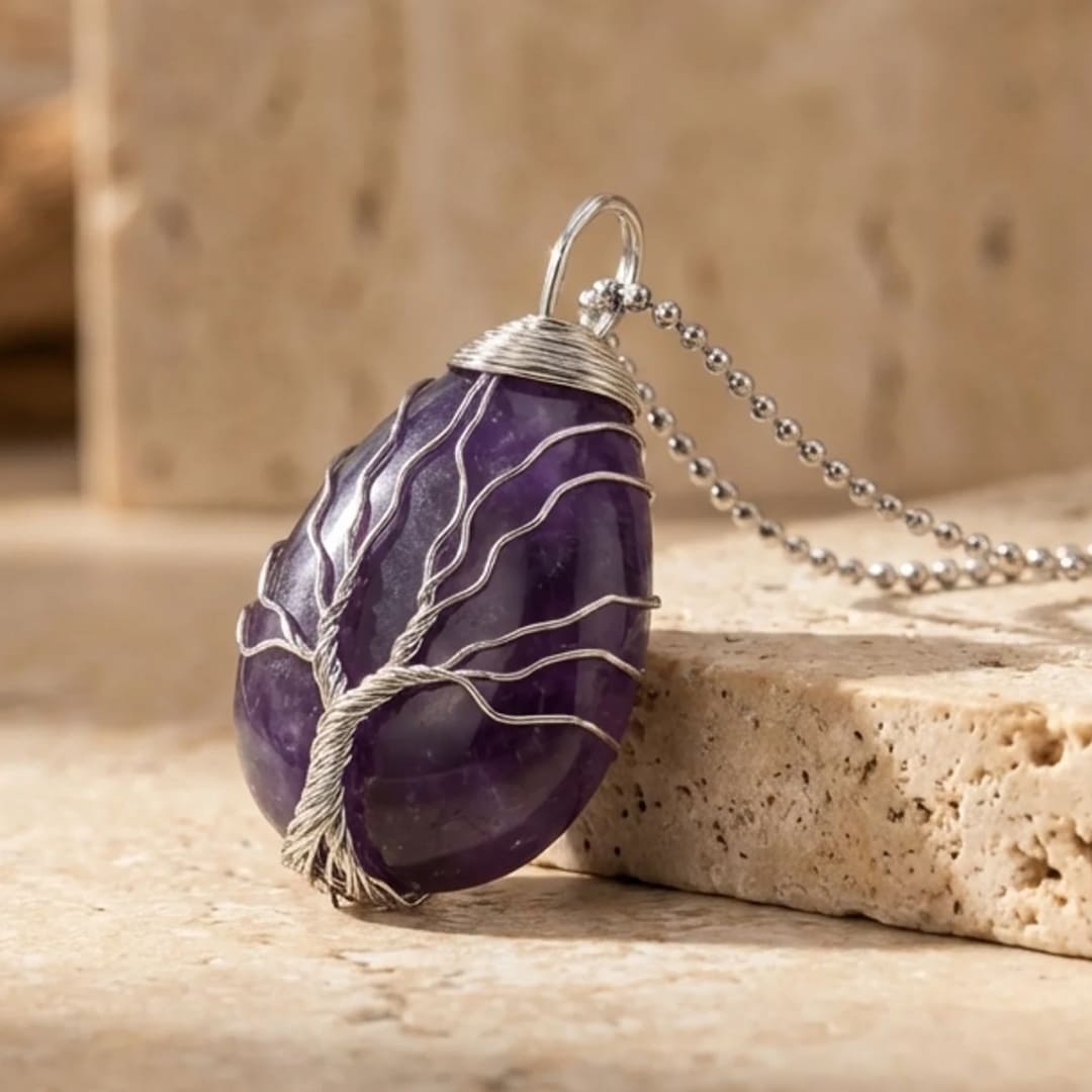 Pendentif Arbre de Vie en Pierre Naturelle