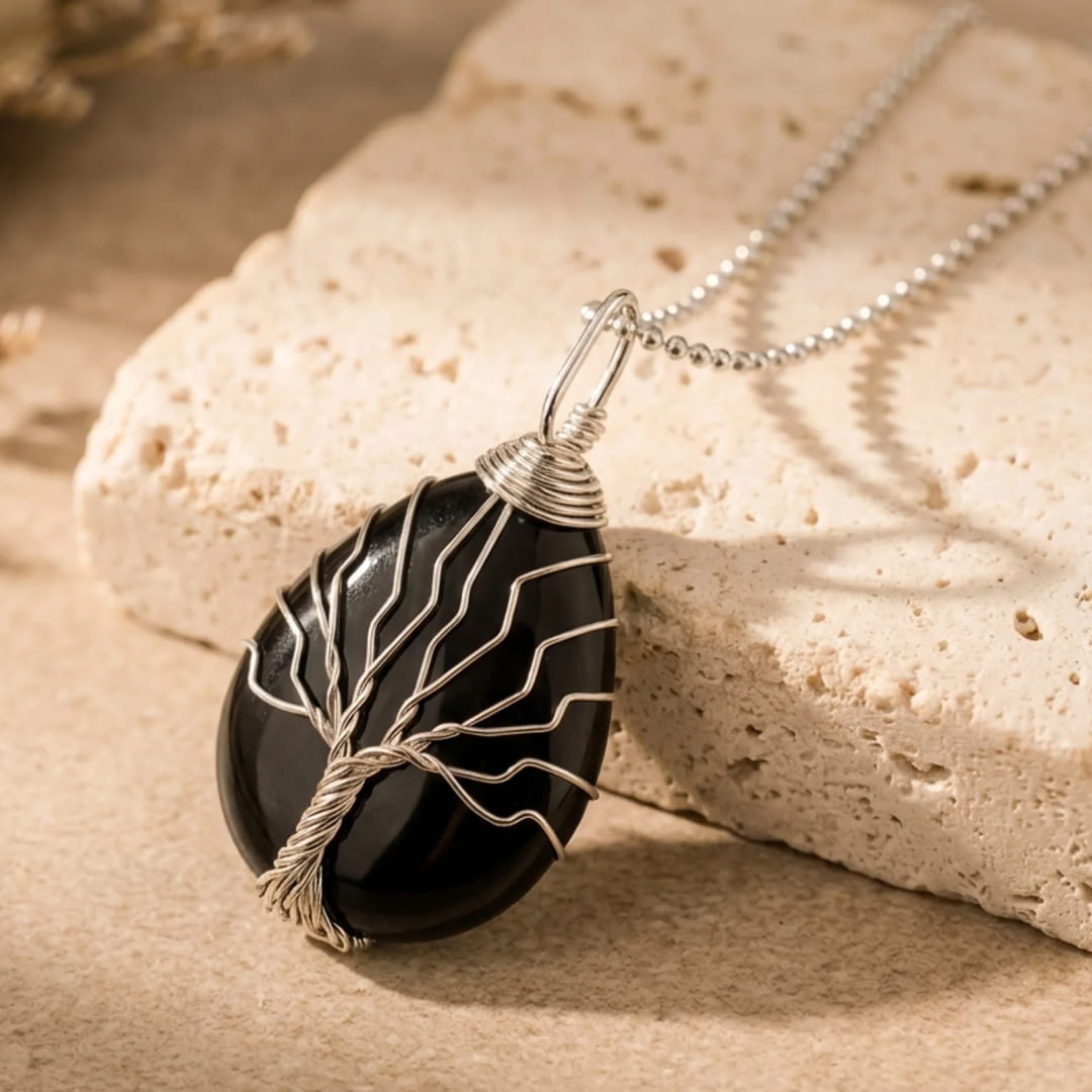 Pendentif Arbre de Vie en Pierre Naturelle