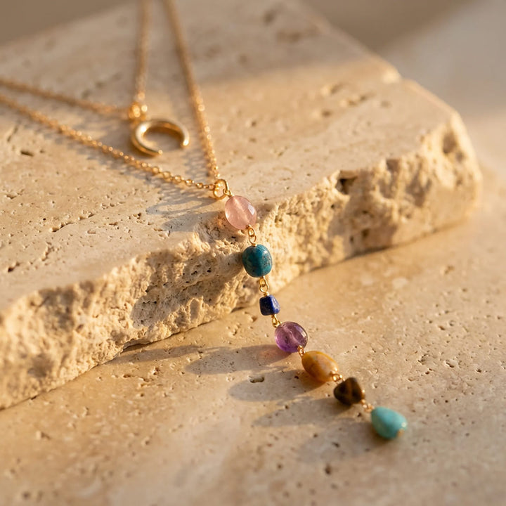 Collier Double "Cascade des 7 Chakras"