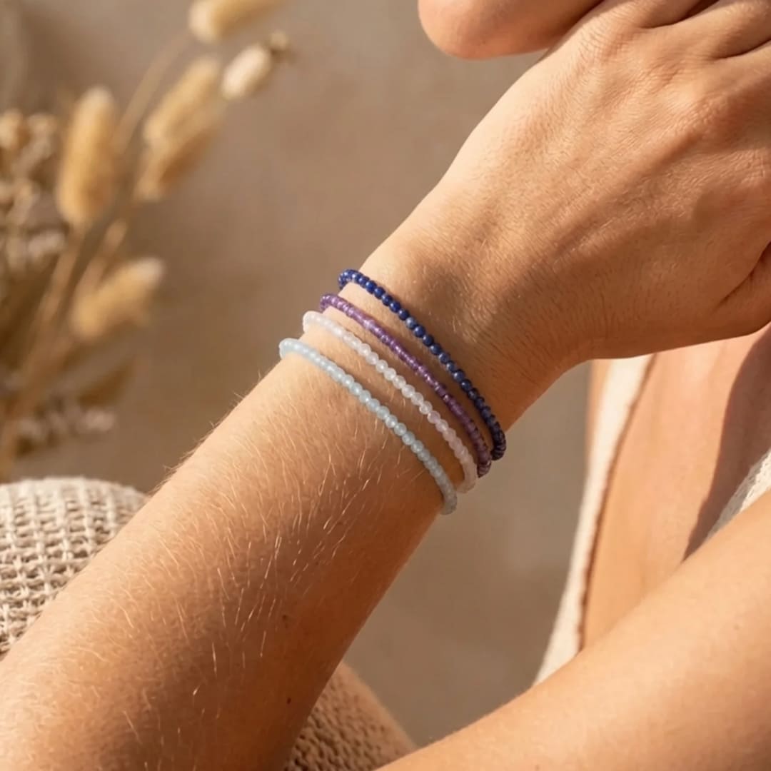 Bracelet Fin en Perles de Pierre de 4mm