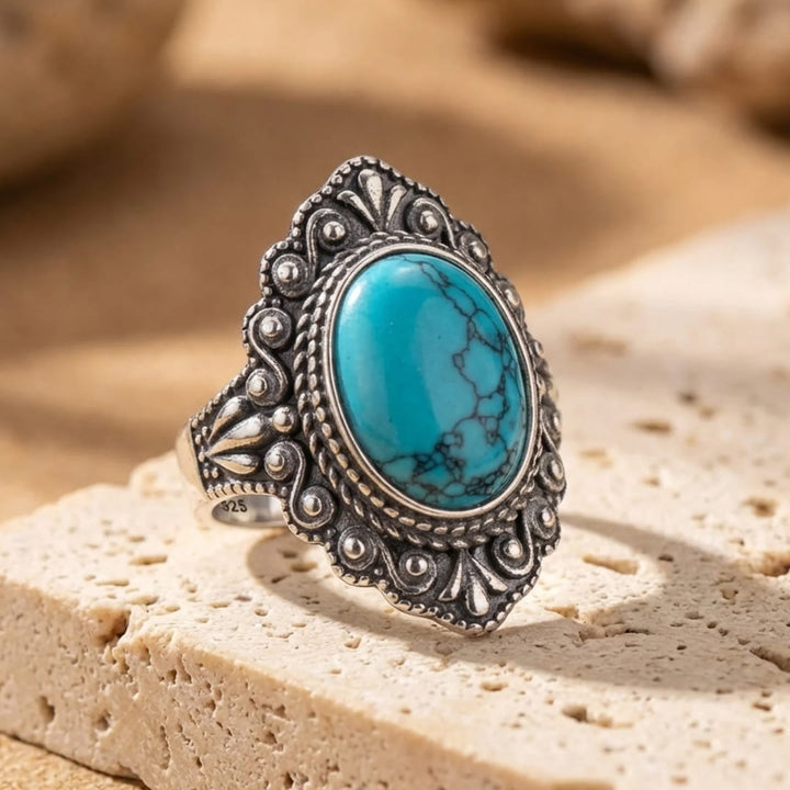 Bague "Ciel et Eau" en Turquoise