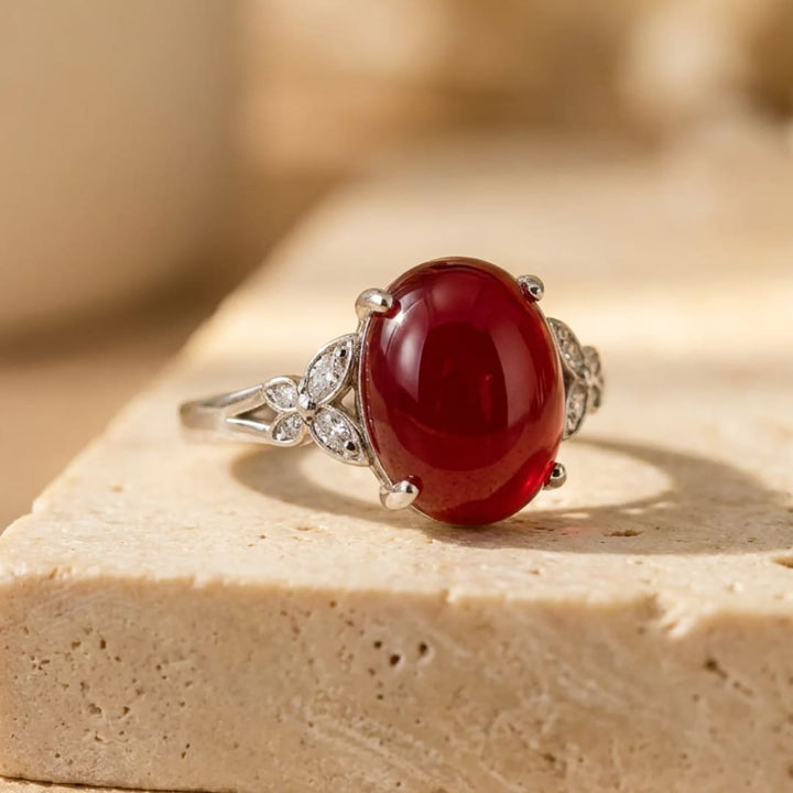 Bague Ajustable « Passion Souveraine » en Grenat