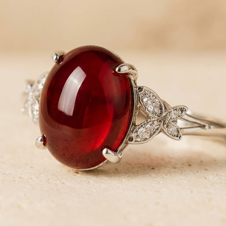 Bague Ajustable « Passion Souveraine » en Grenat