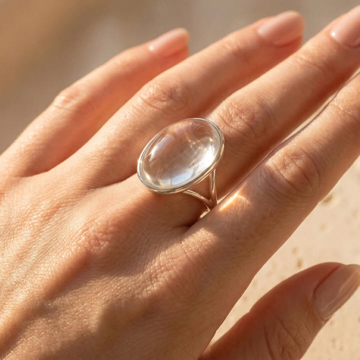 Bague "Lumière Pure" en Cristal de Roche