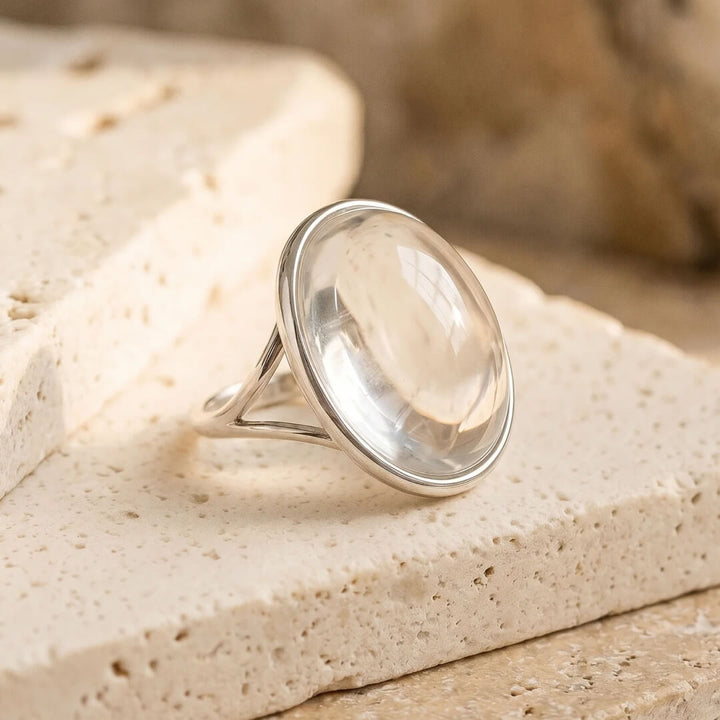 Bague "Lumière Pure" en Cristal de Roche