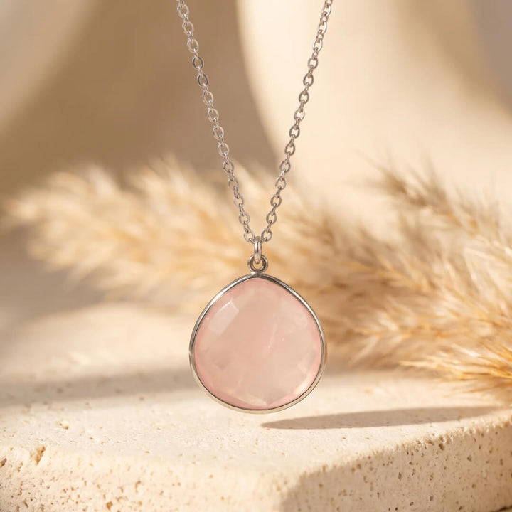 Pendentif "Douceur Infini" en Quartz Rose