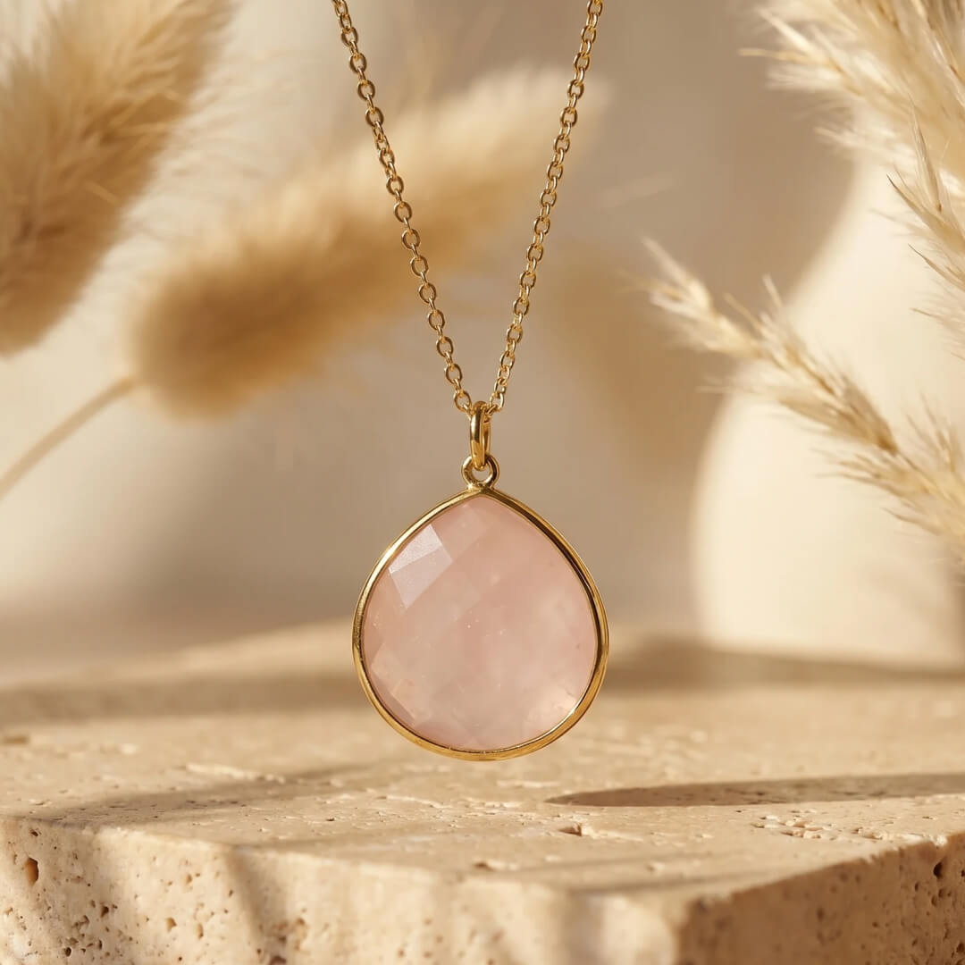 Pendentif "Douceur Infini" en Quartz Rose