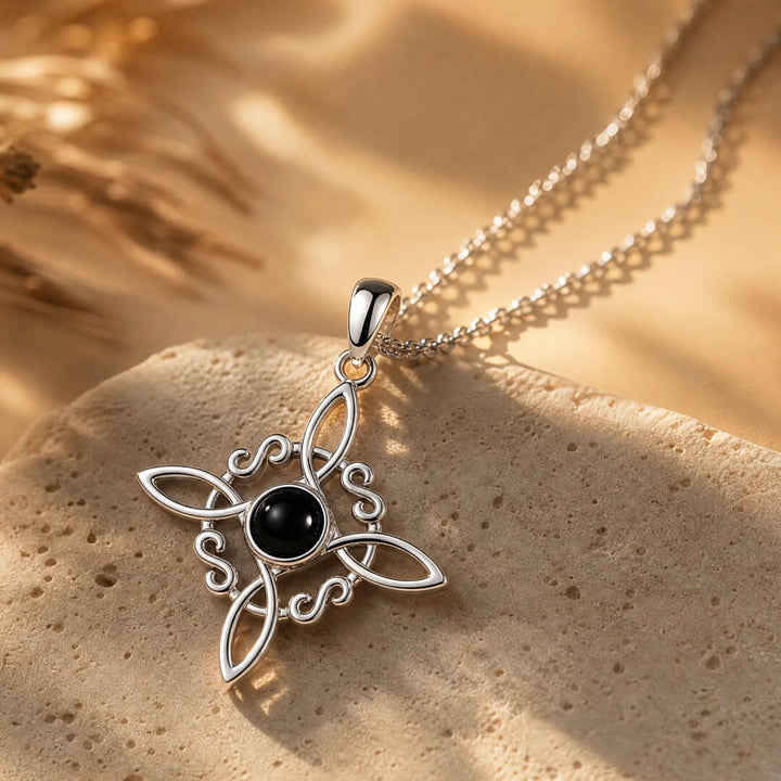 Pendentif "Protection Symbolique" en Obsidienne