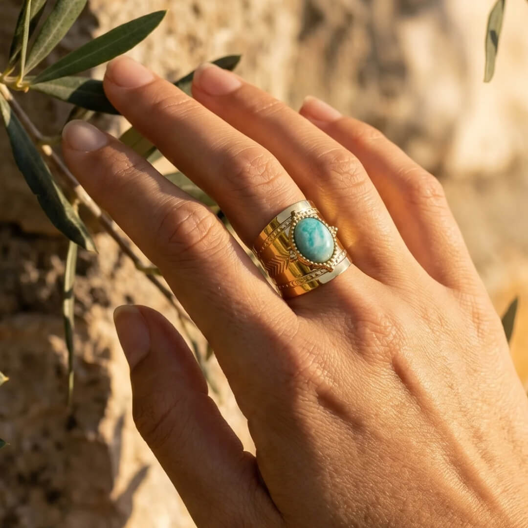 Bague "Cœur Léger" en Amazonite