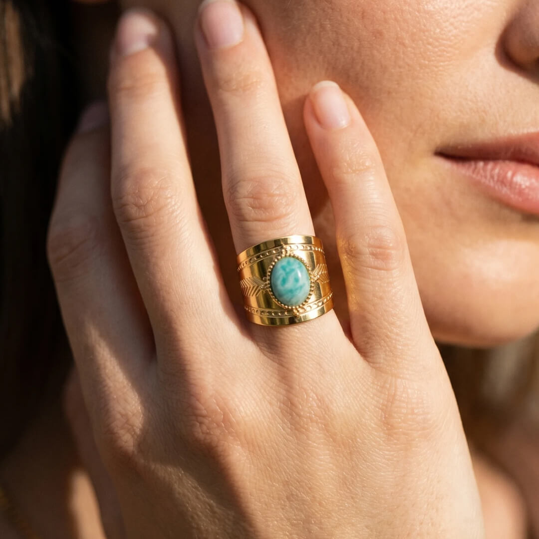 Bague "Cœur Léger" en Amazonite