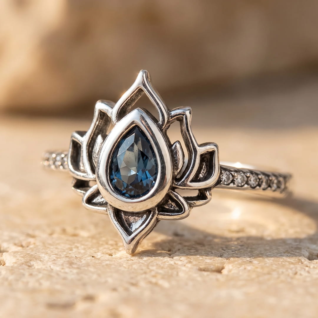 Bague Ajustable "Éveil de Lotus"