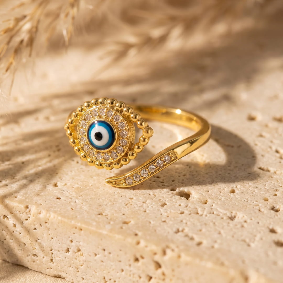 Bague Ajustable Oeil Bleu Porte-Bonheur