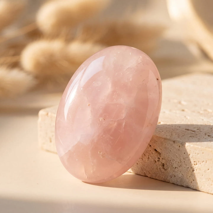 Galet "Cœur Tendre" en Quartz Rose