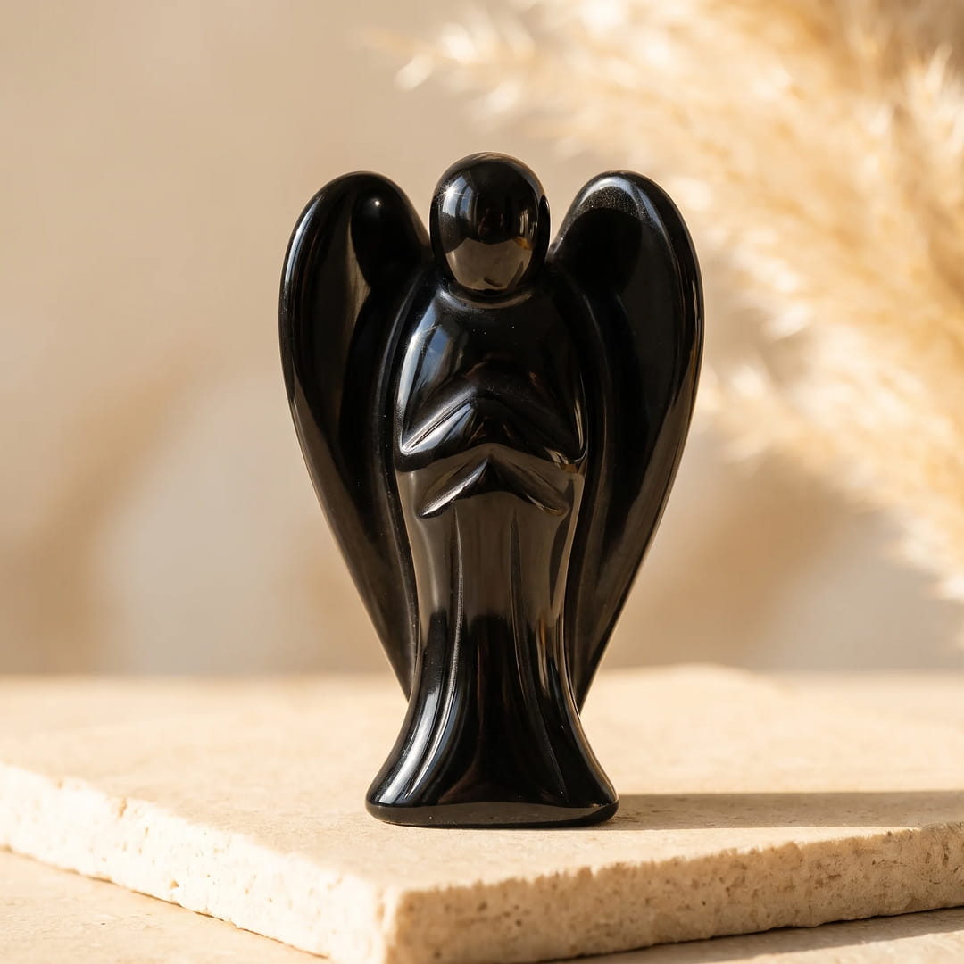 Statuette "Ange Protecteur" en Pierre Naturelle