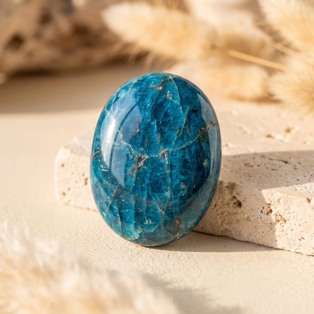 Galet en Apatite Bleue – Symbole d'Harmonie
