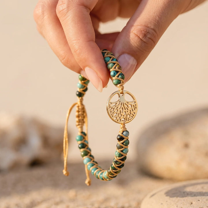 Bracelet "Vie Éternelle" en Turquoise Africaine