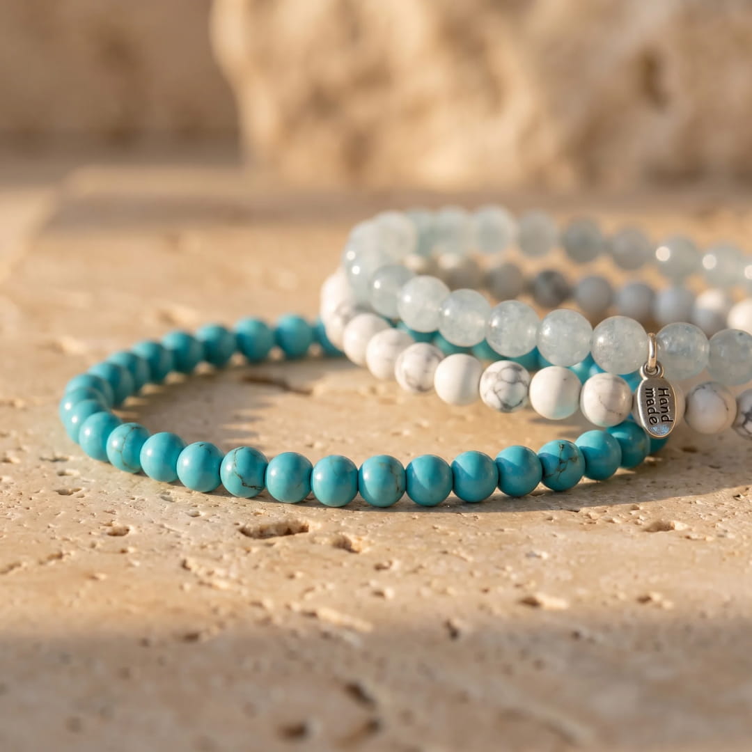 Ensemble "Océan de Douceur" en Turquoise, Howlite & Aigue-Marine