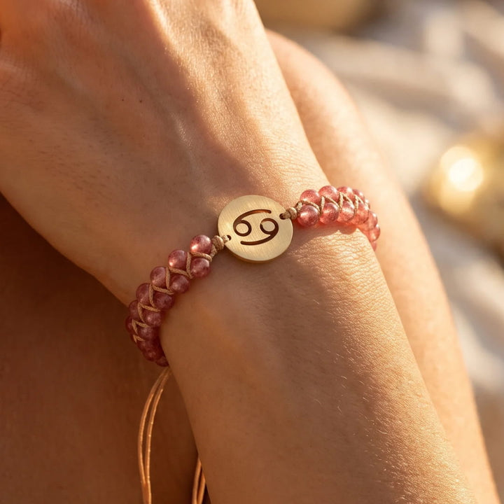 Bracelet Tressé "12 Constellations" en Pierres Naturelles