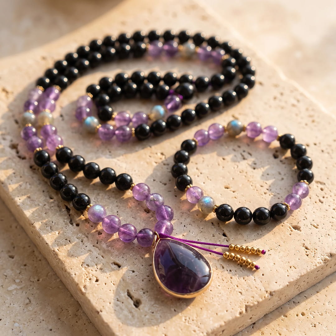 Collier Mala "Gardienne Intérieure" en Pierres Naturelles