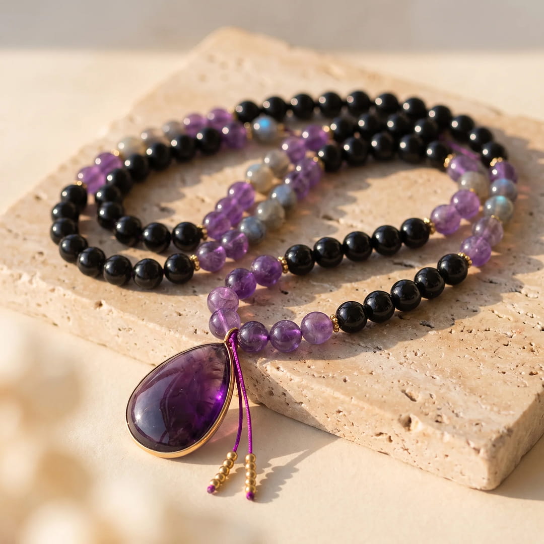 Collier Mala "Gardienne Intérieure" en Pierres Naturelles