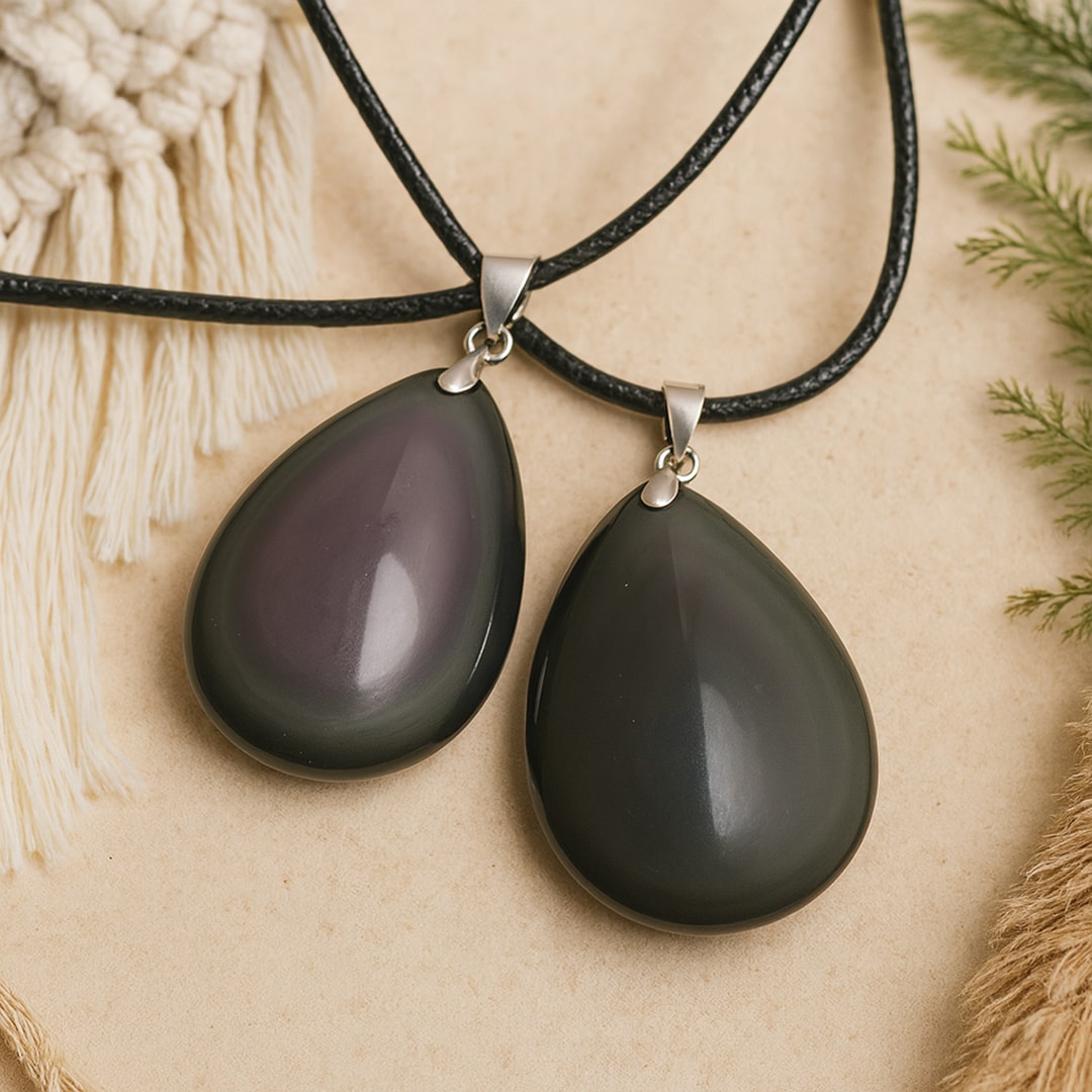 Pendentif Goutte en Obsidienne Oeil Céleste