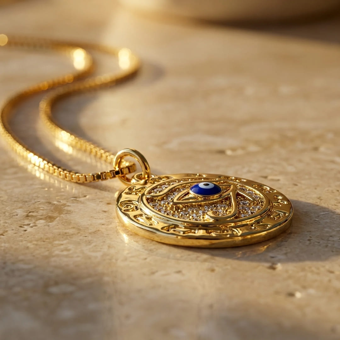 Collier "Symbole de Protection" Oeil d’Horus Doré