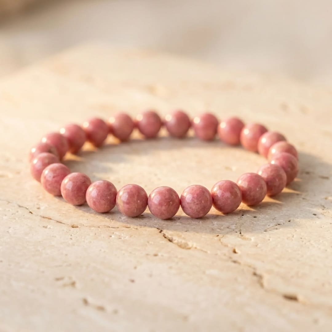 Bracelet “Douceur du Cœur” en Rhodonite