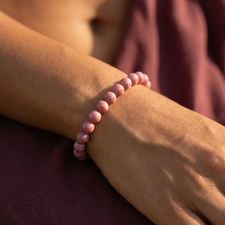 Bracelet “Douceur du Cœur” en Rhodonite