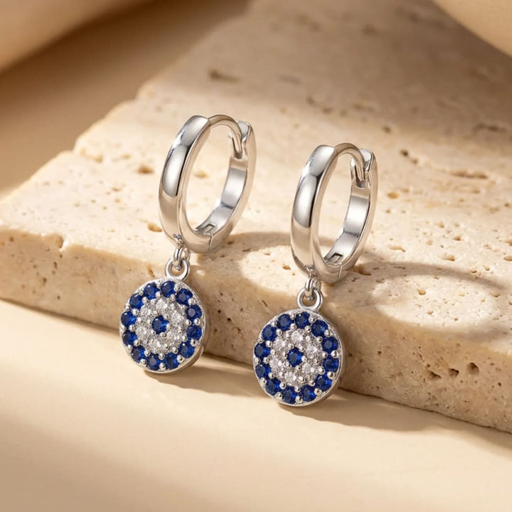 Boucles d'Oreilles "Œil Bleu" – Symbole Traditionnel de Protection