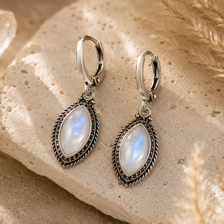 Boucles d'Oreilles "Clair de Lune" en Pierre de Lune