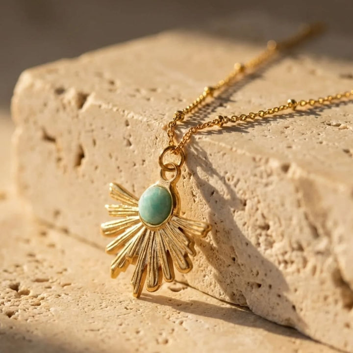 Pendentif "Rayons Zen" en Amazonite