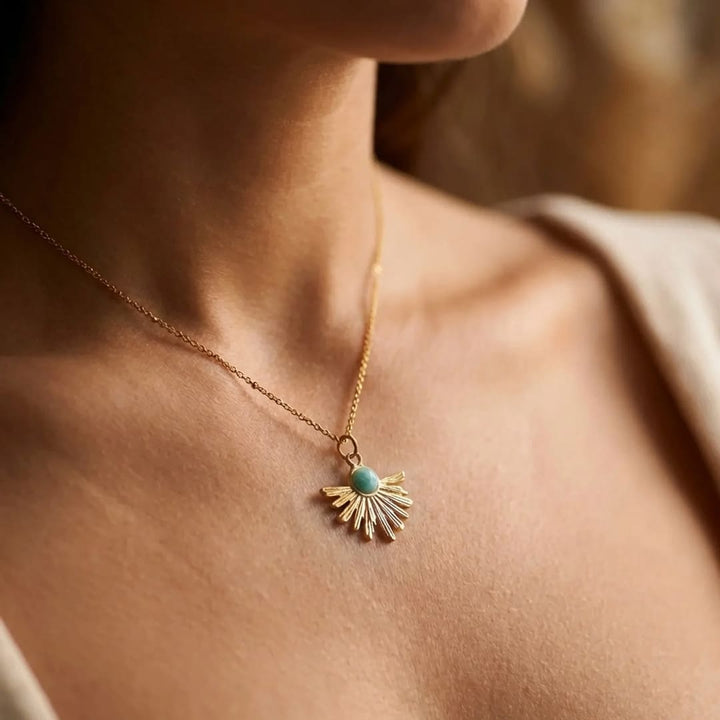 Pendentif "Rayons Zen" en Amazonite