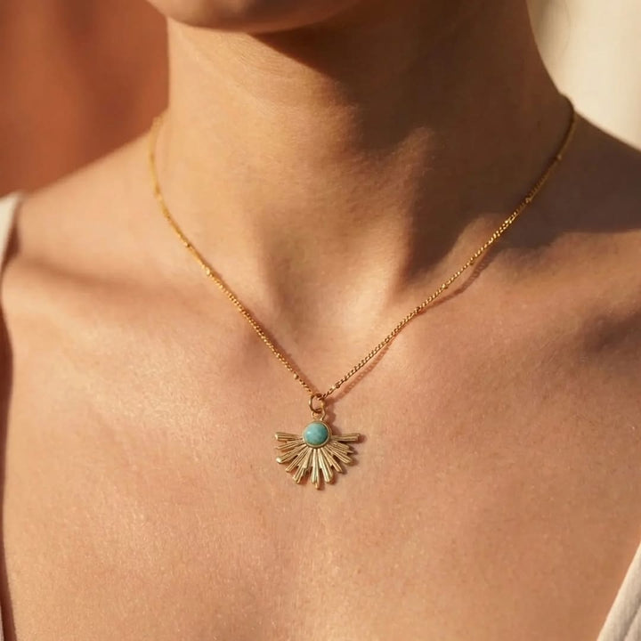 Pendentif "Rayons Zen" en Amazonite