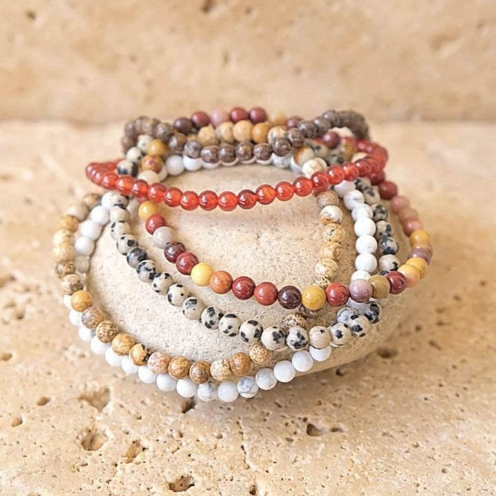Bracelet Fin en Perles de Pierre de 4mm