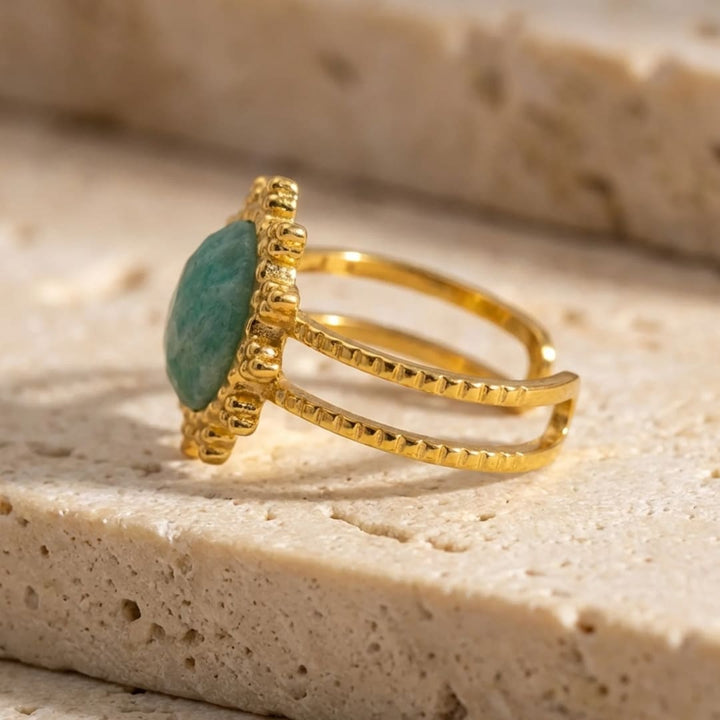 Bague "Éclat Floral" en Amazonite
