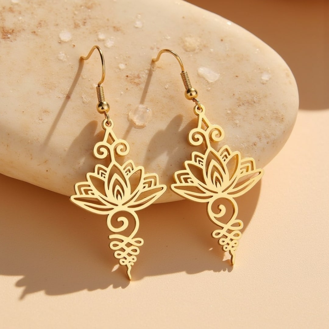 Boucles d'Oreilles "Lotus Unalome"